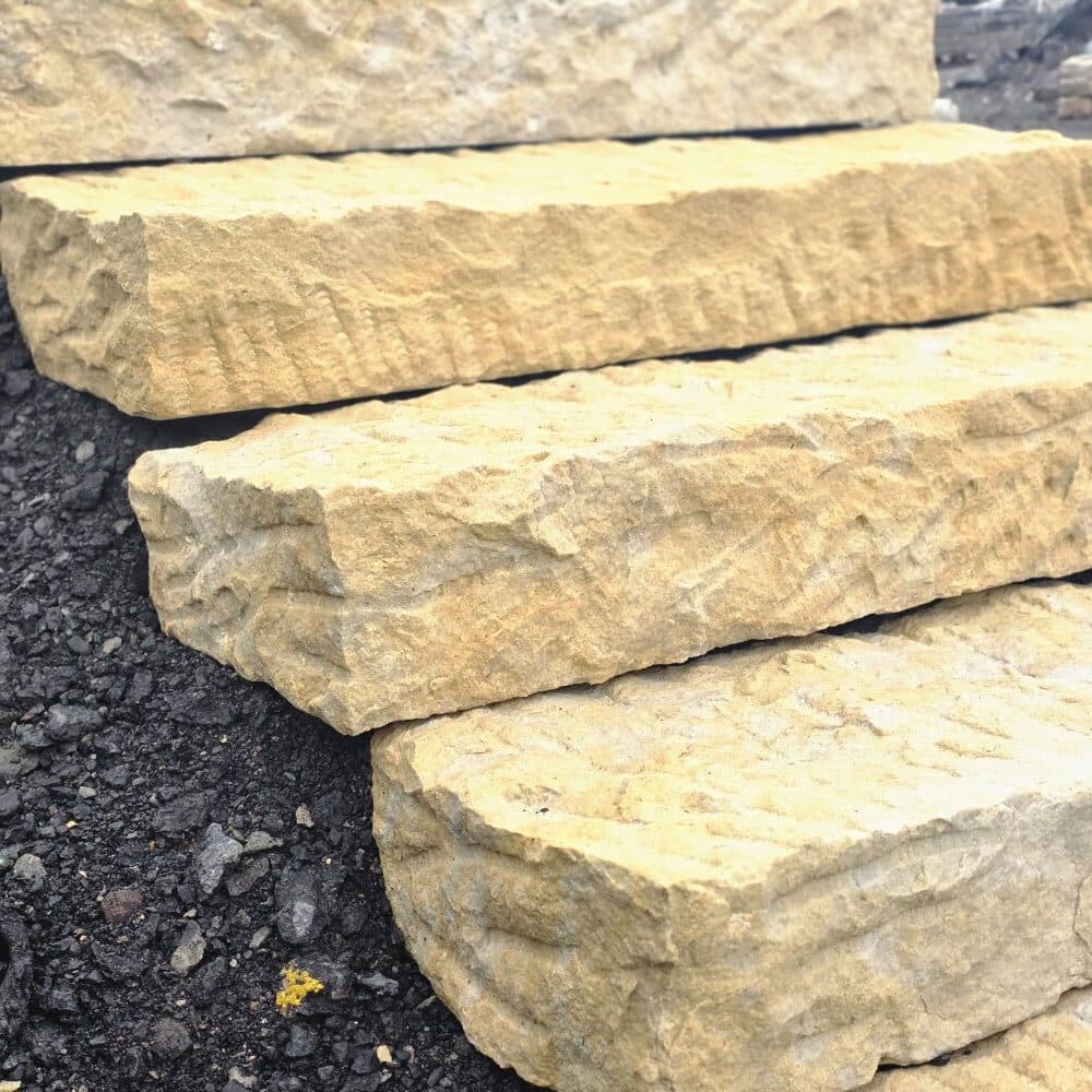 Sandstein gelb klassik rustikale Blockstufe 70 – Bild 2